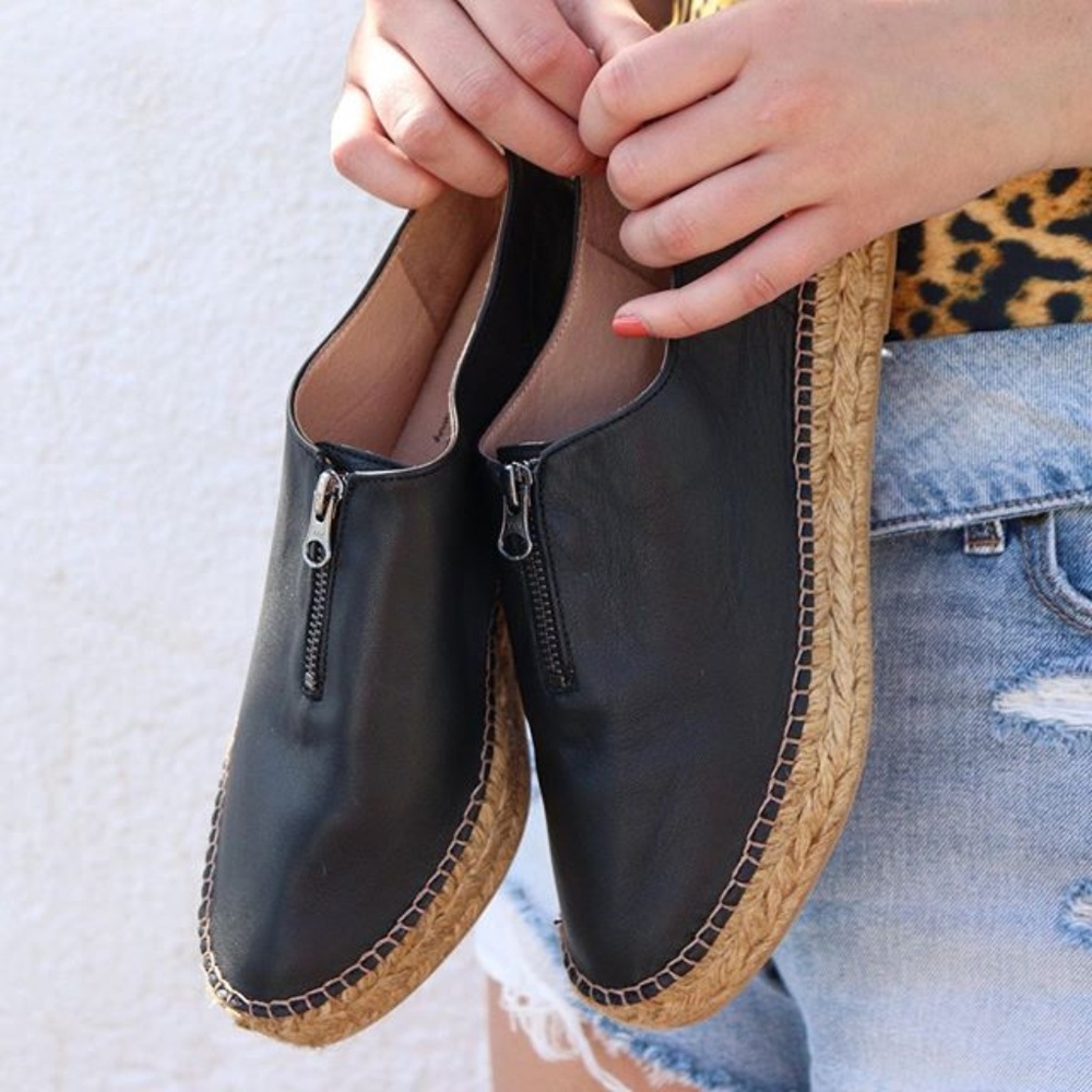 Eric Michael Serena Leather Espadrilles